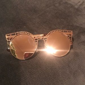 Quay rose gold fleur cut out glasses